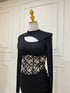 Women Lace Hollow out Design Tops With Mermaid Skirts Sets